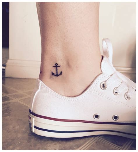 anchor tattoo on the ankle|simple anchor tattoos.